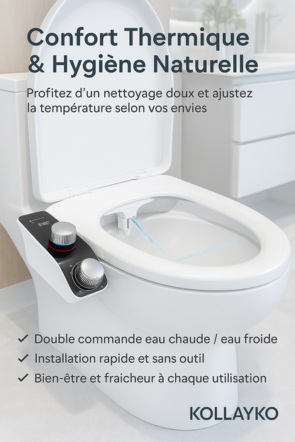 KOLLAYKO™ Bidet Japonais “ONDO” — Eau chaude & froide