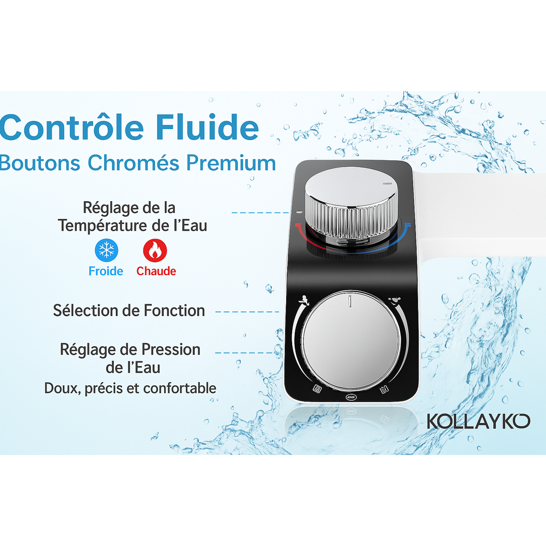 KOLLAYKO™ Bidet Japonais “ONDO” — Eau chaude & froide