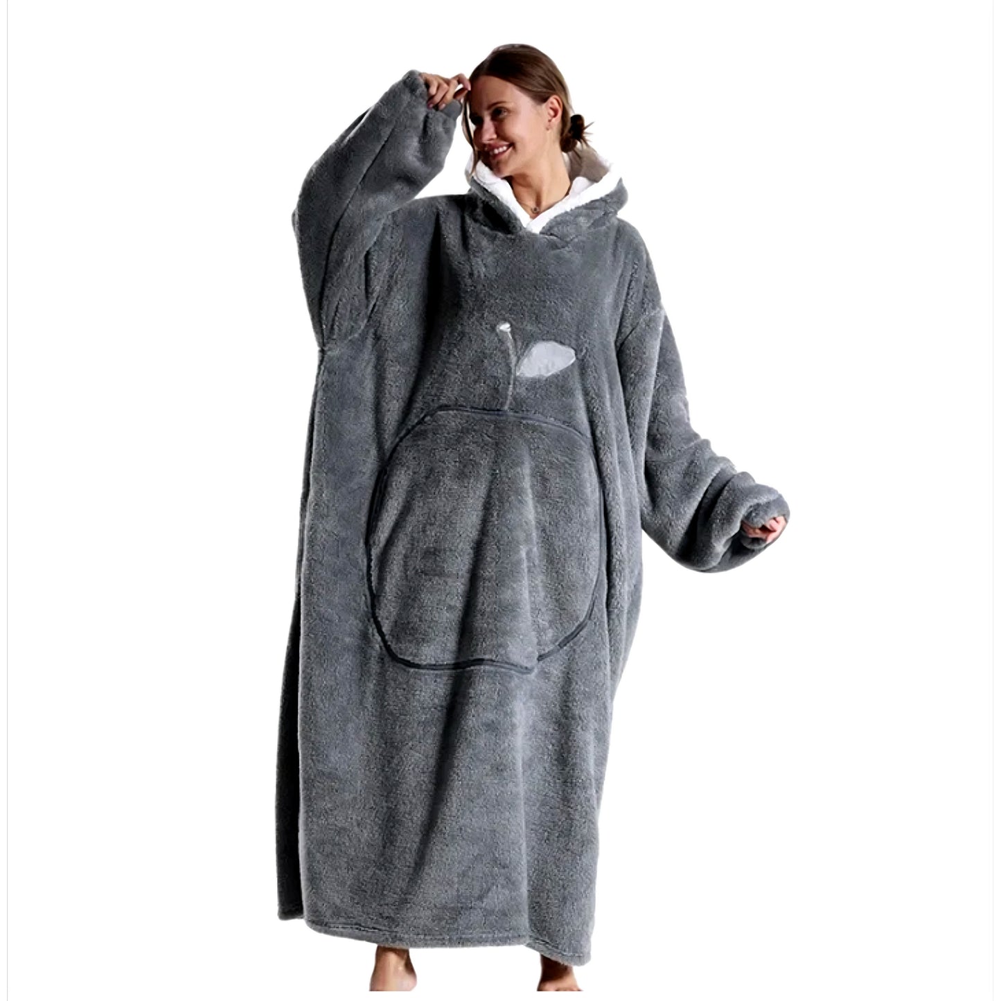 DOUDI XL – Sweat plaid à Capuche Sherpa Oversize