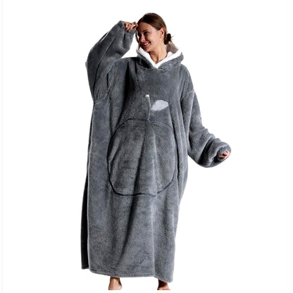 DOUDI XL – Sweat plaid à Capuche Sherpa Oversize